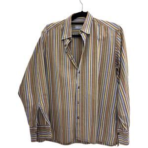 Givenchy 100% long sleeve shirt stripes men's size 42